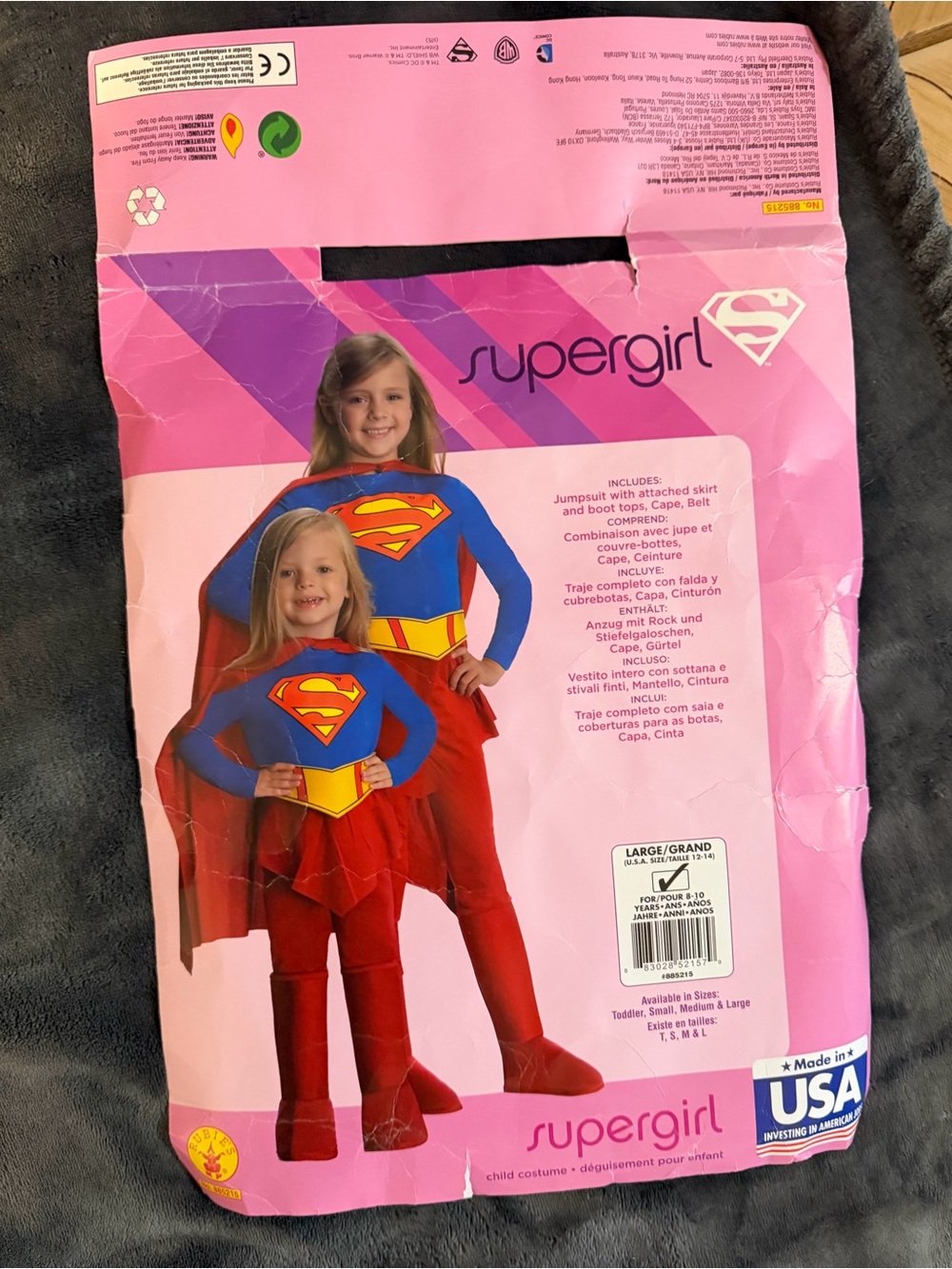 Kids Costume - Blue & Red Superhero Jumpsuit with Cape